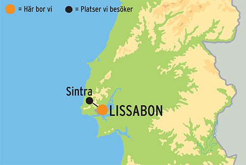 Geografisk karta över Lissabon